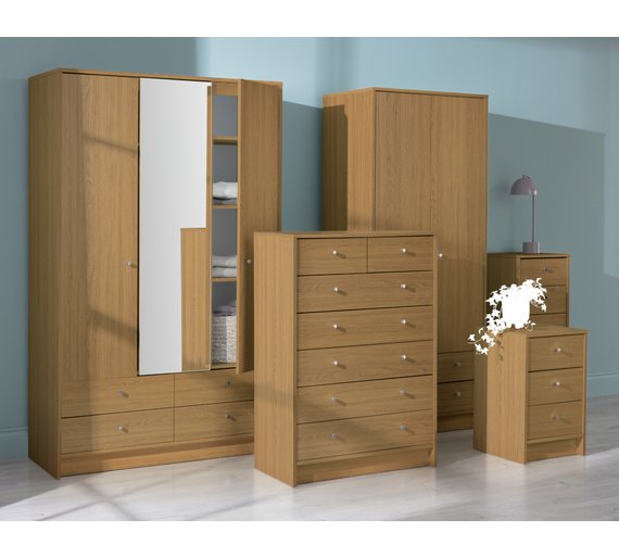 Buy HOME New Malibu 3 Drawer Bedside Chest Oak Effect at Argos.co.uk