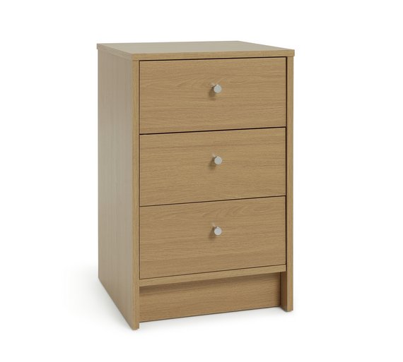Buy HOME New Malibu 3 Drawer Bedside Chest Oak Effect at Argos.co.uk Your Online Shop for