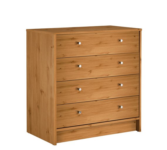 Buy HOME New Malibu 4 Drawer Wide Chest Pine Effect at Argos.co.uk