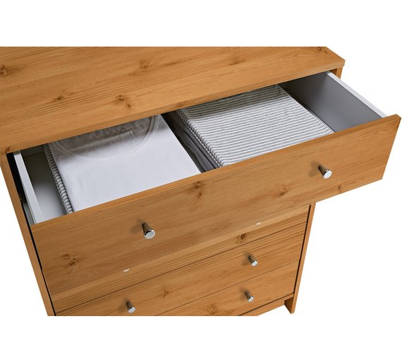 Buy HOME New Malibu 4 Drawer Wide Chest Pine Effect at Argos.co.uk