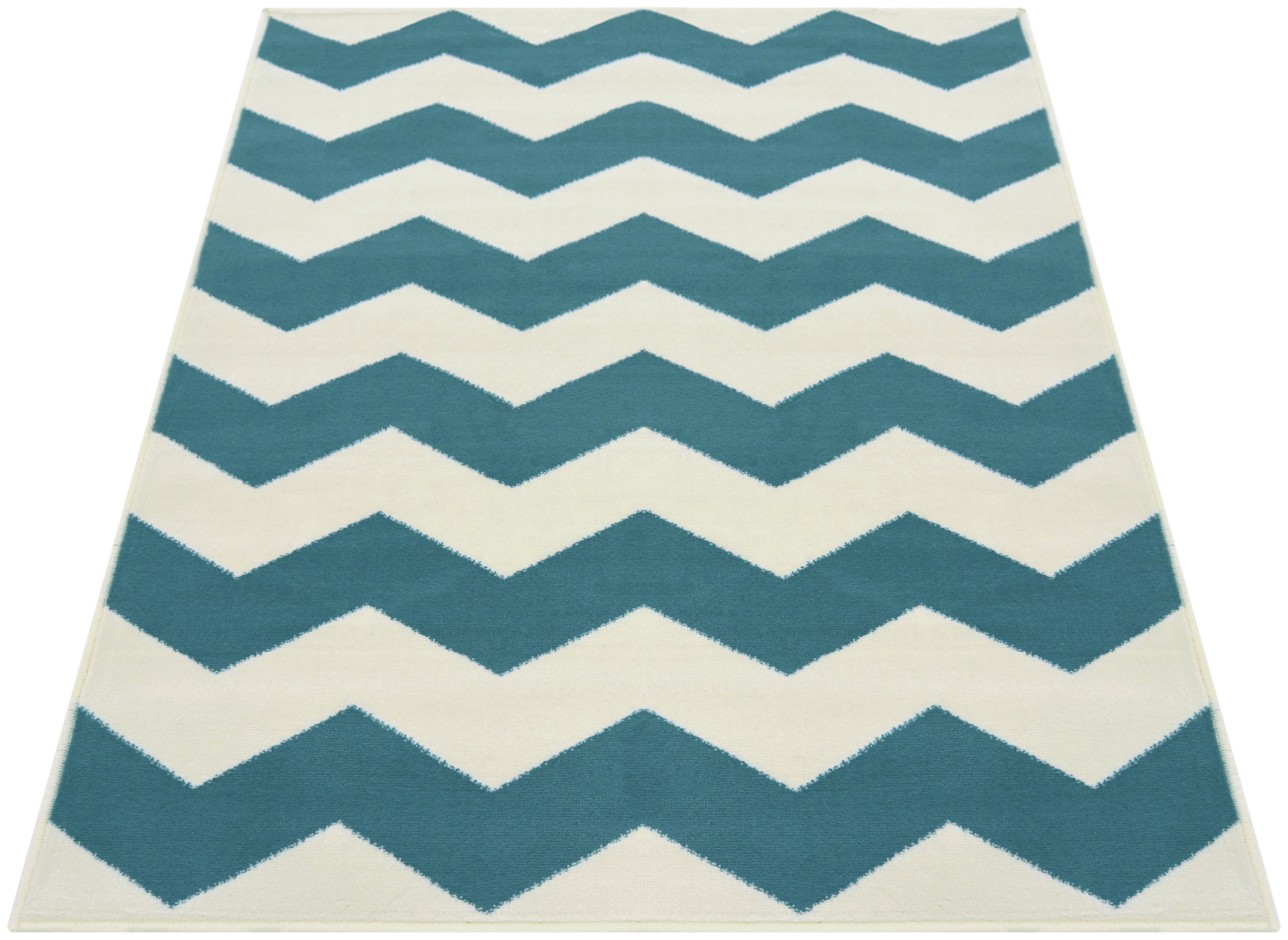 Buy Chevron Rug 160x230cm Teal Rugs and mats Argos