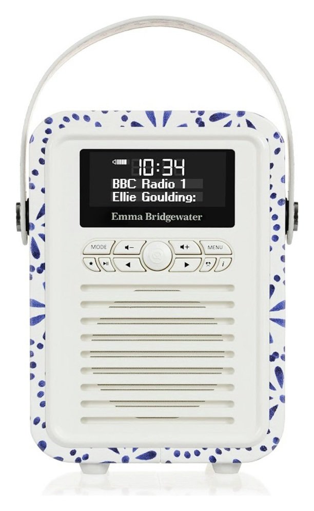 Bluetooth VQ Portable Retro Mini DAB and DAB+ Digital Radio with FM USB Aux Emma Bridgewater Men at Work Alarm Clock