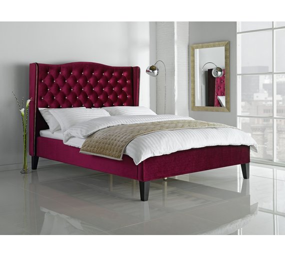 Buy Collection Luxford Superking Bed Frame Dark Pink Velvet at Argos
