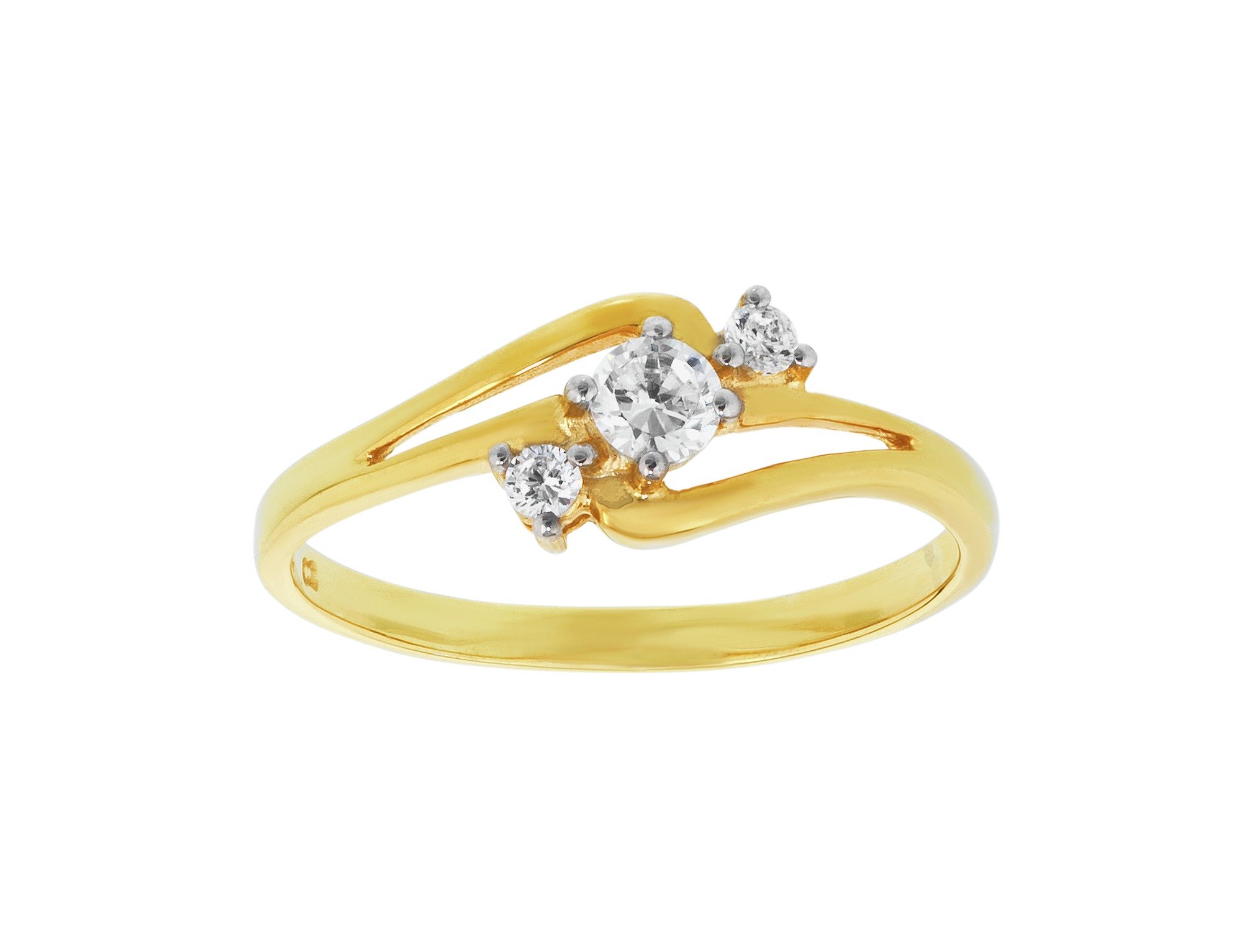 9 Carat Gold - Cubic Zirconia Diagonal 3 Stone Ring Review