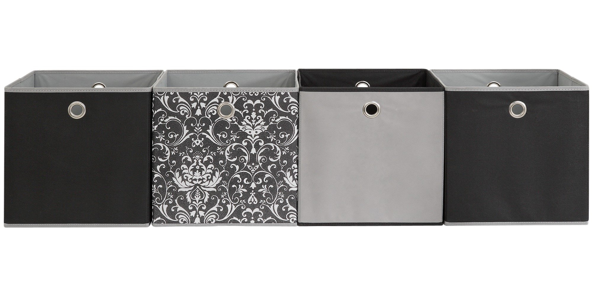 Buy HOME Set of 4 Non Woven Boxes Damask Storage baskets and boxes