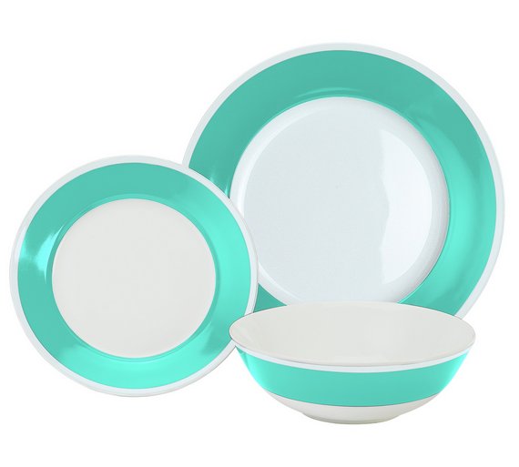 Buy ColourMatch 12 Piece Dinner Set Aqua at Argos.co.uk Your Online