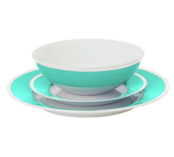 Buy ColourMatch 12 Piece Dinner Set Aqua at Argos.co.uk Your Online