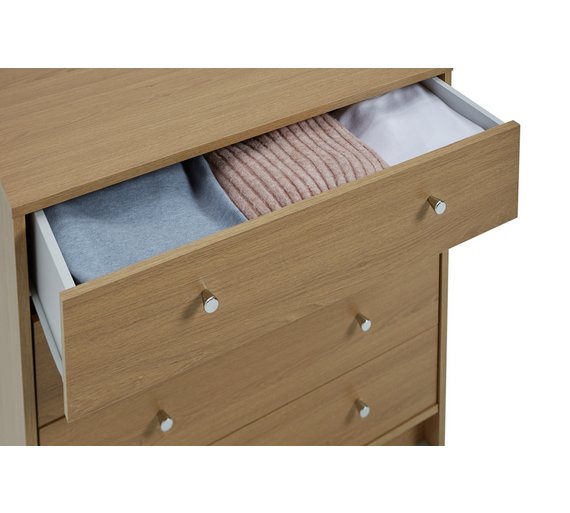 Buy HOME New Malibu 4 Drawer Wide Chest Oak Effect at Argos.co.uk