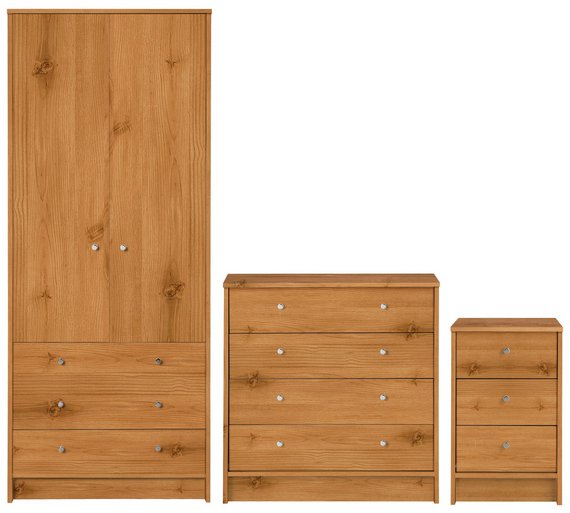 Buy HOME New Malibu 3 Piece Bedroom Package Pine Effect at Argos.co