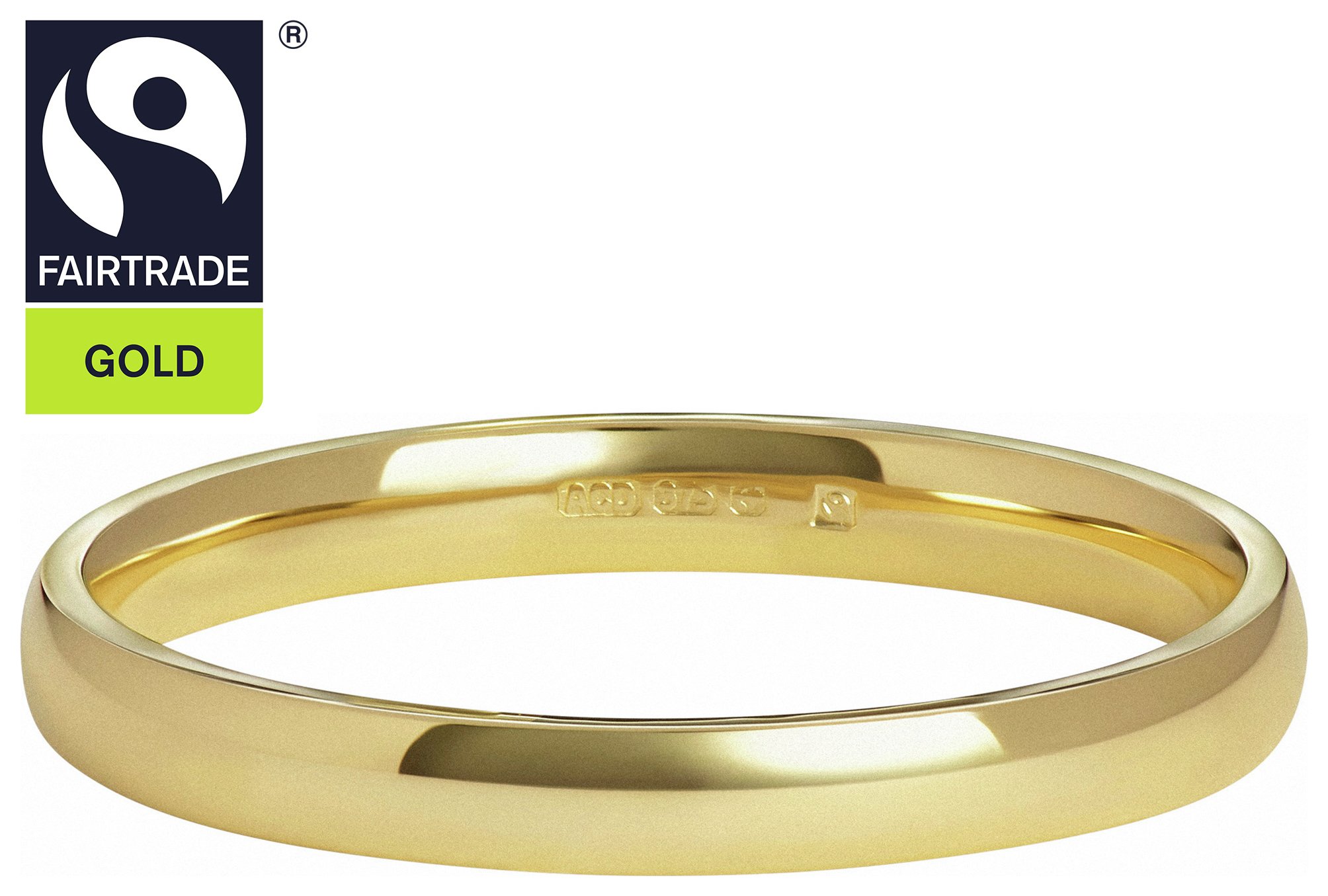 Fairtrade 9 Carat Gold - 2mm D-Shape Wedding Ring-O Review