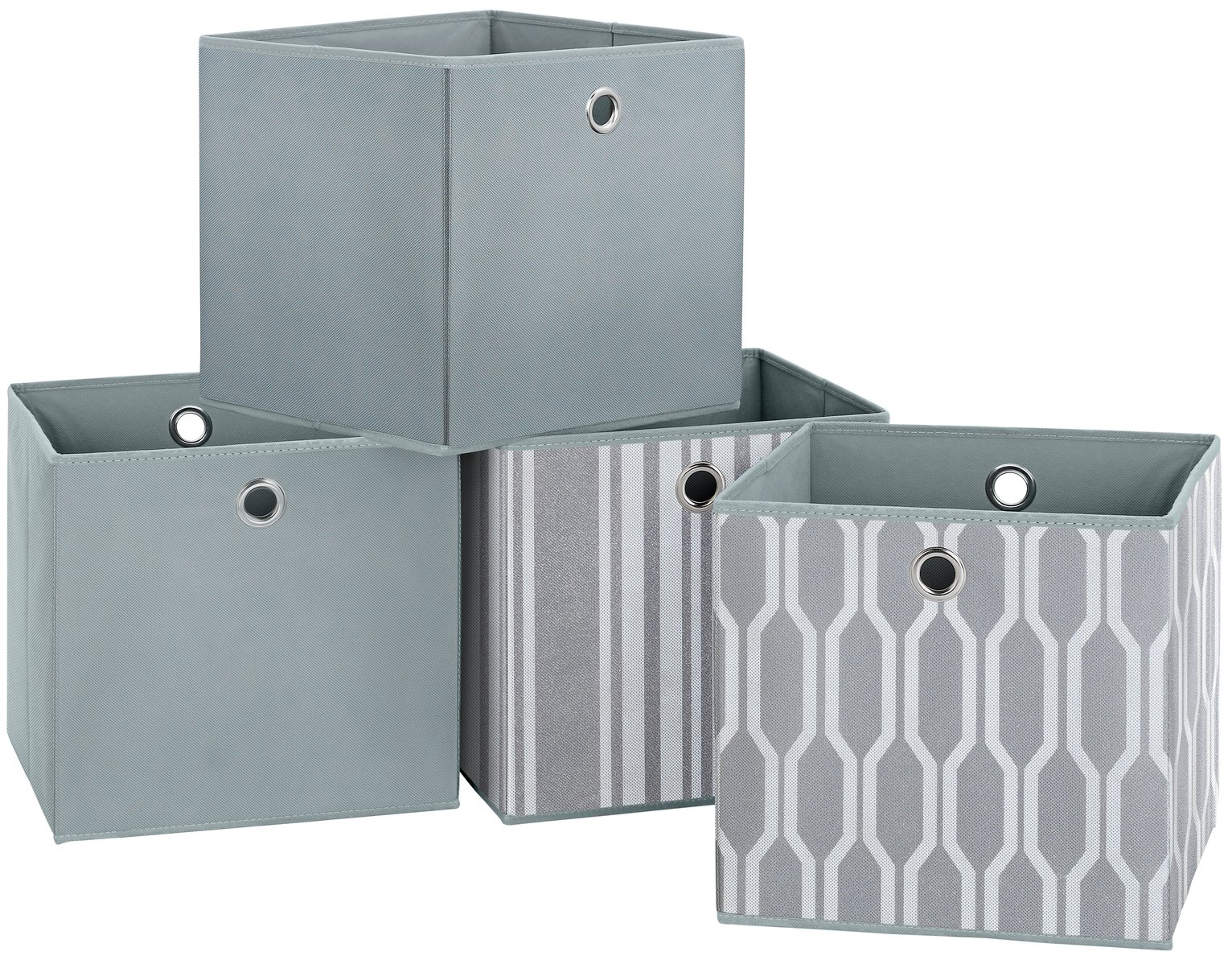 Buy HOME Set of 4 Non Woven Boxes Grey Geo at Argos.co.uk Your