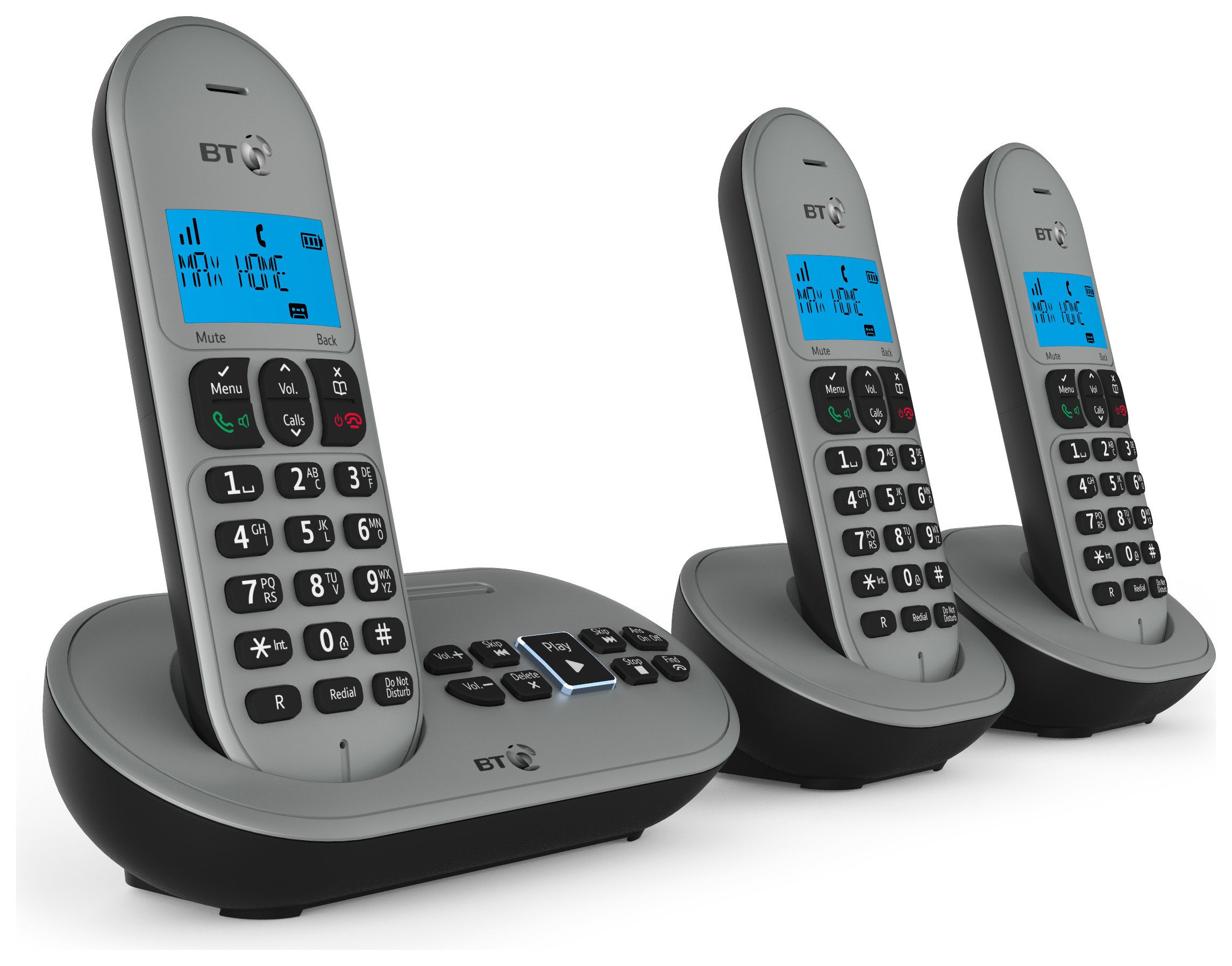 Bt Cordless Telephone With Answer Machine Triple