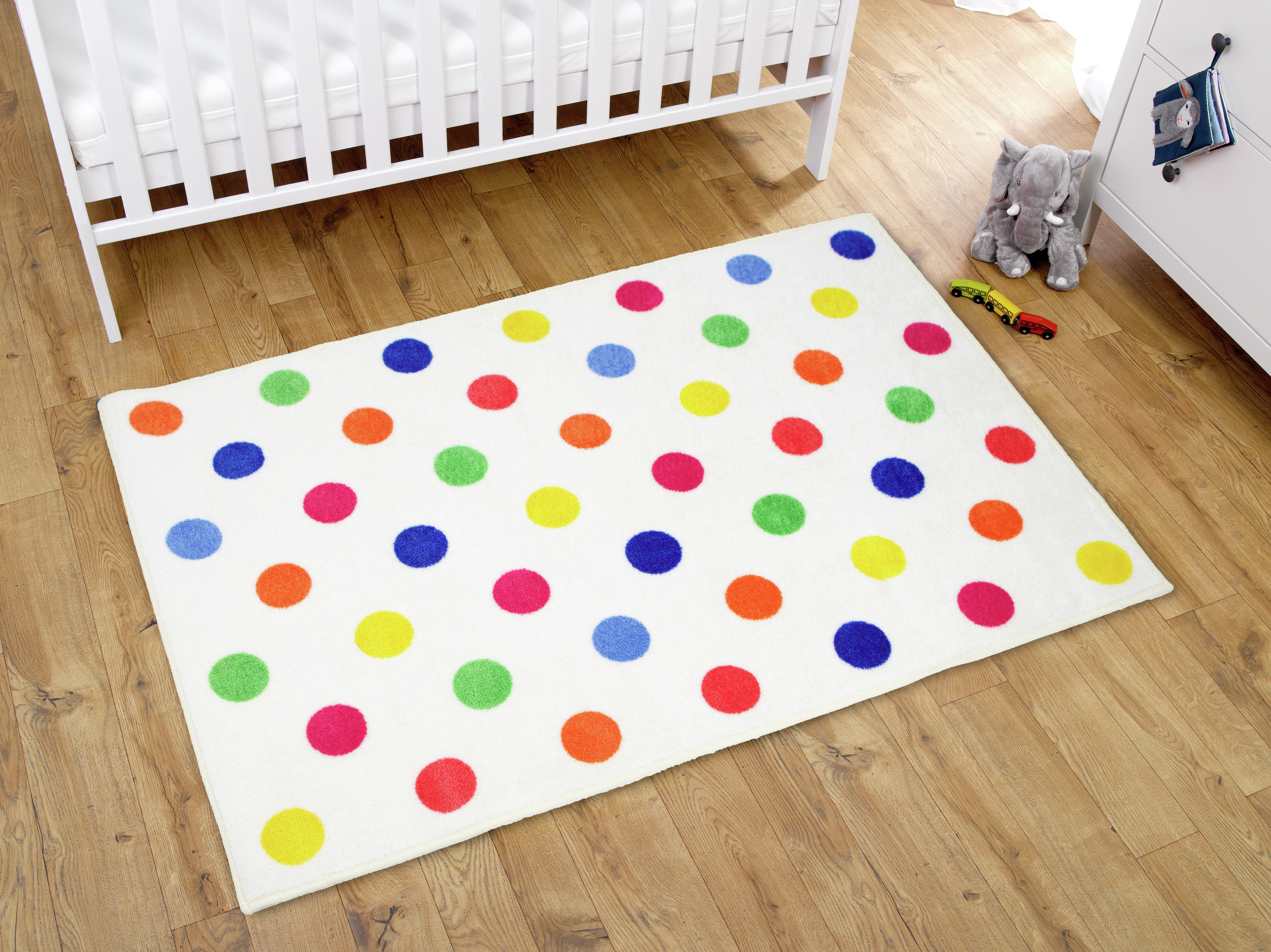 Unisex Polka Dot Nursery Rug. review