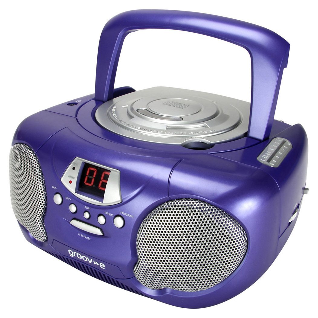 Review of Groove GVPS713/PE Boombox CD Player with Radio Purple.