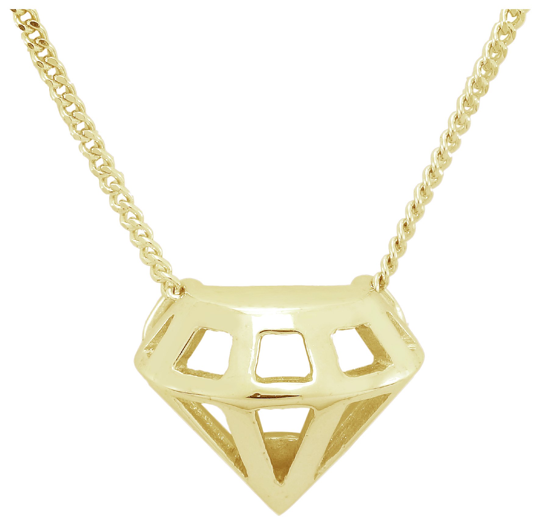 9 Carat Gold - Plated - Sterling Silver - Diamond Shaped Pendant. Review