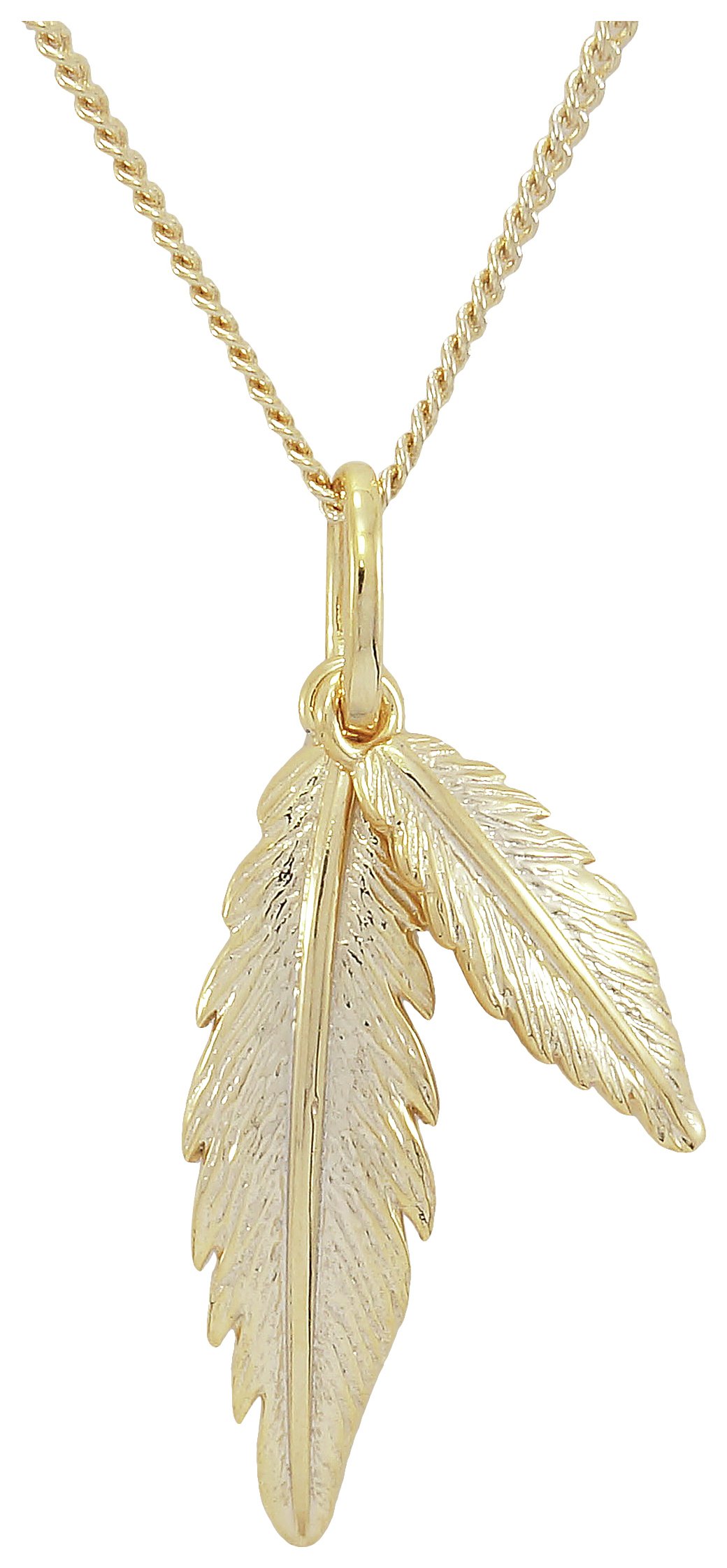 9 Carat Gold - Plated - Sterling Silver - Double Leaf Pendant. Review