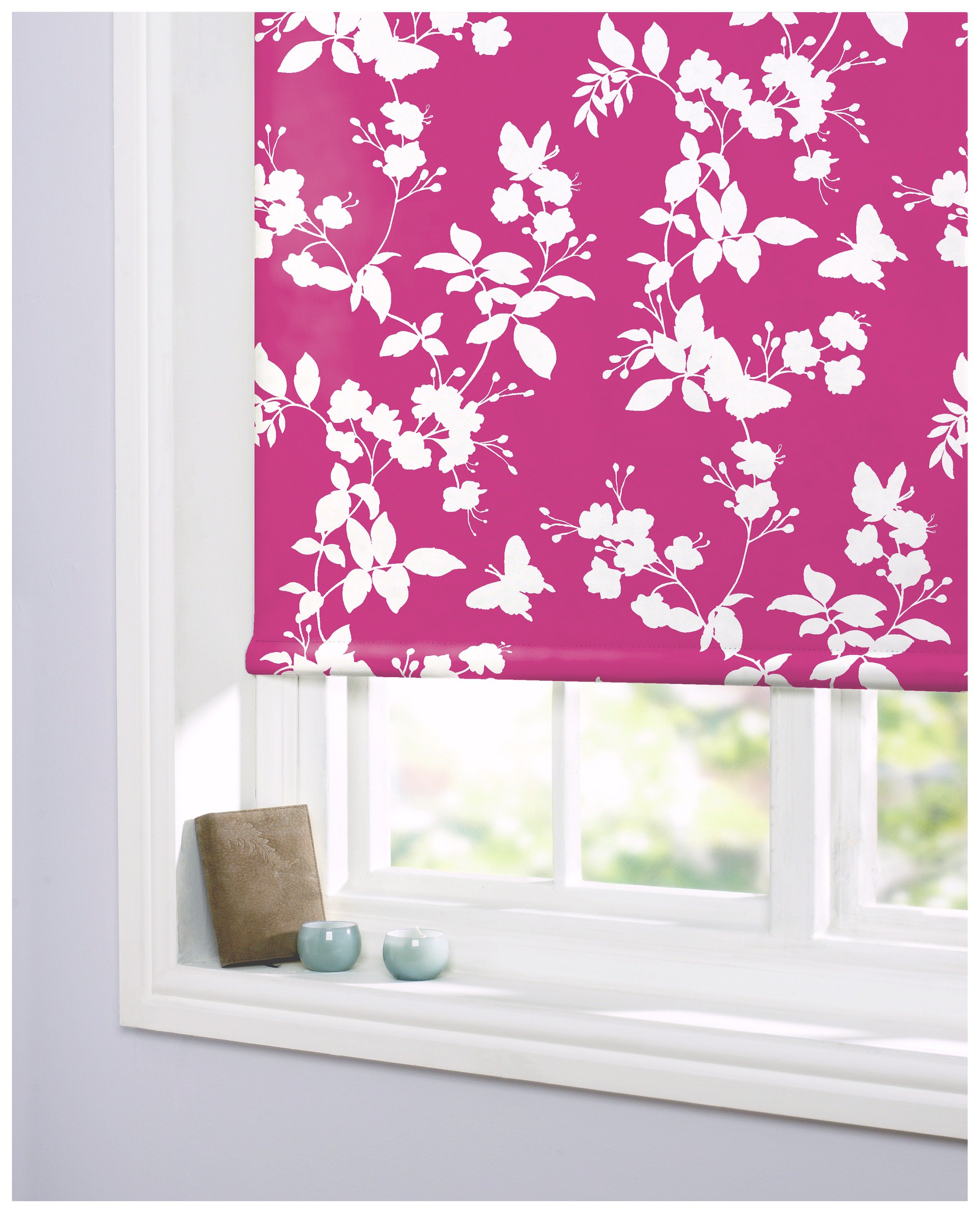 Roller Blind - 2ft - Butterfly and Pink Blossom / White Review