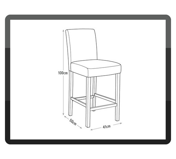 Buy HOME Winslow Black Oak Stain Leather Effect Bar Stool at Argos.co