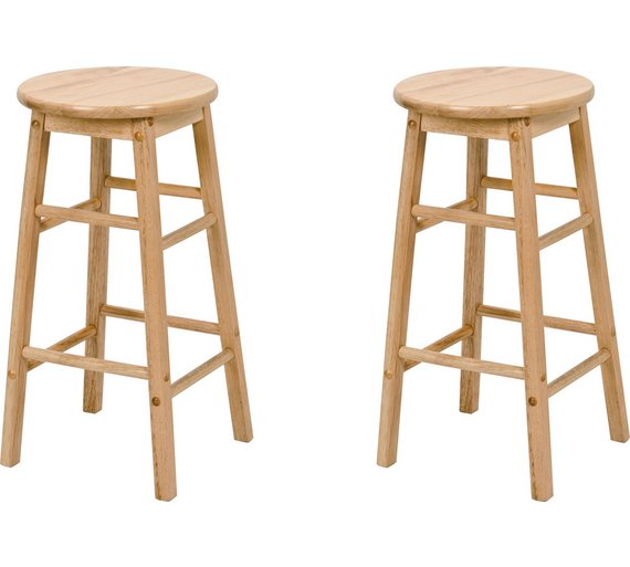 Buy Simple Value Pair of Natural Wooden Kitchen Stools at Argos.co.uk