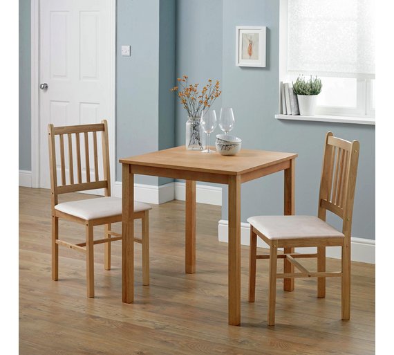 Buy HOME Kendall Square Solid Wood Dining Table & 2 Chairs-Cream at