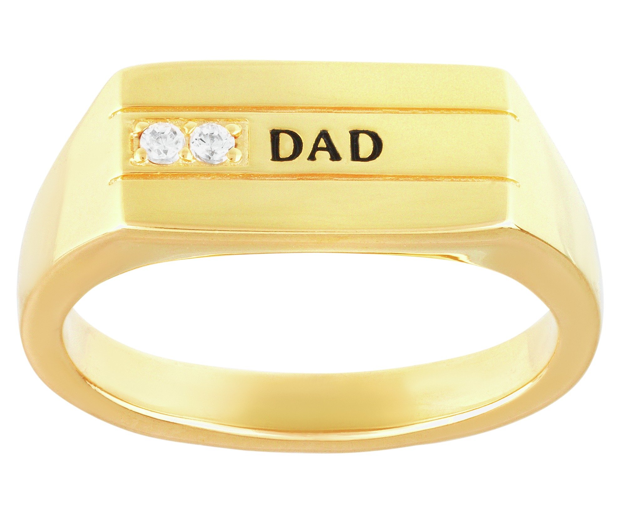 Moon & Back 9ct Gold Plated Silver Cubic Zirconia 'Dad' Ring review