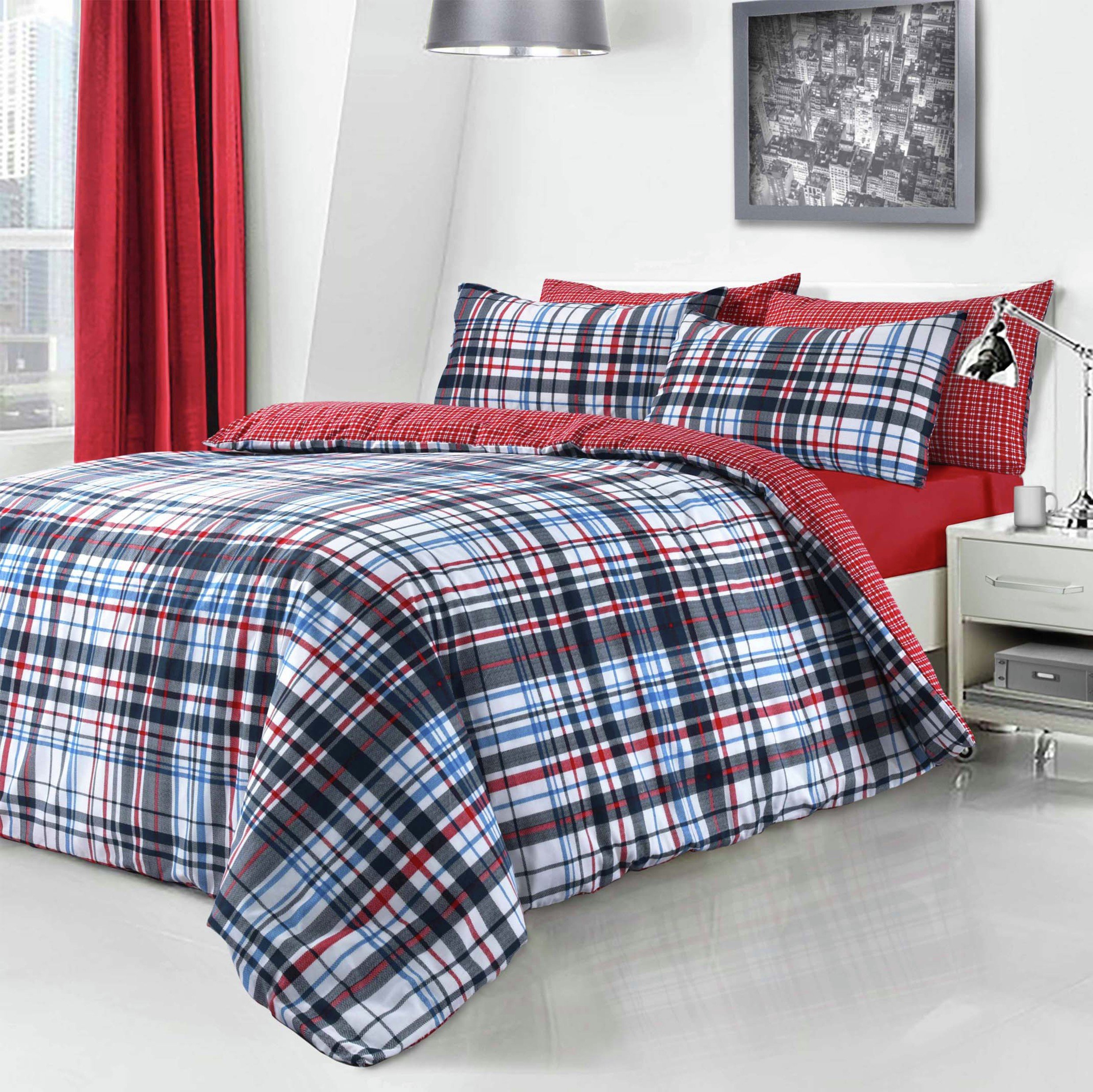 Pieridae Blue Checked Bedding Set review