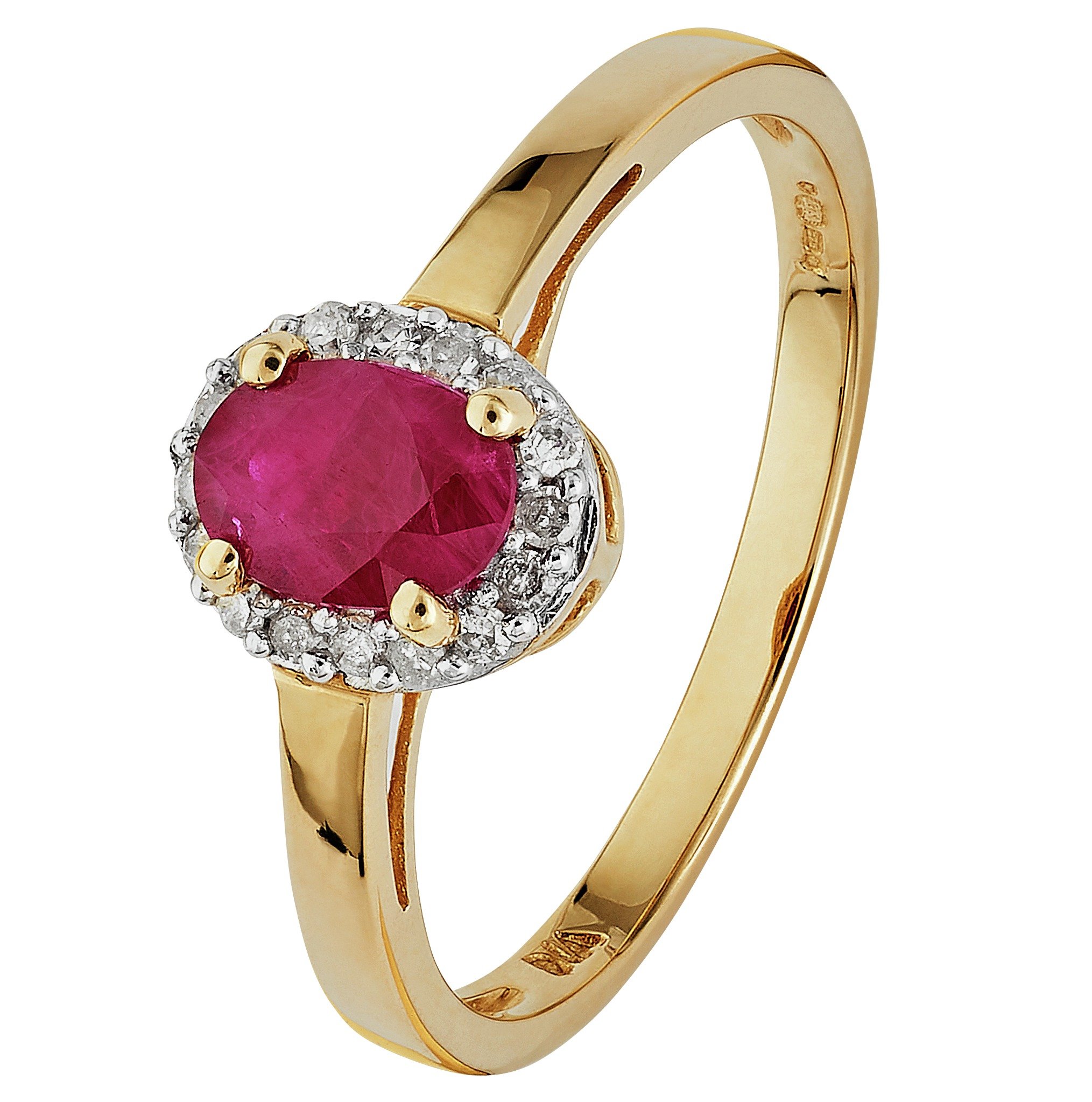 Revere 9ct Gold Ruby and Diamond Accent Cluster Ring Review