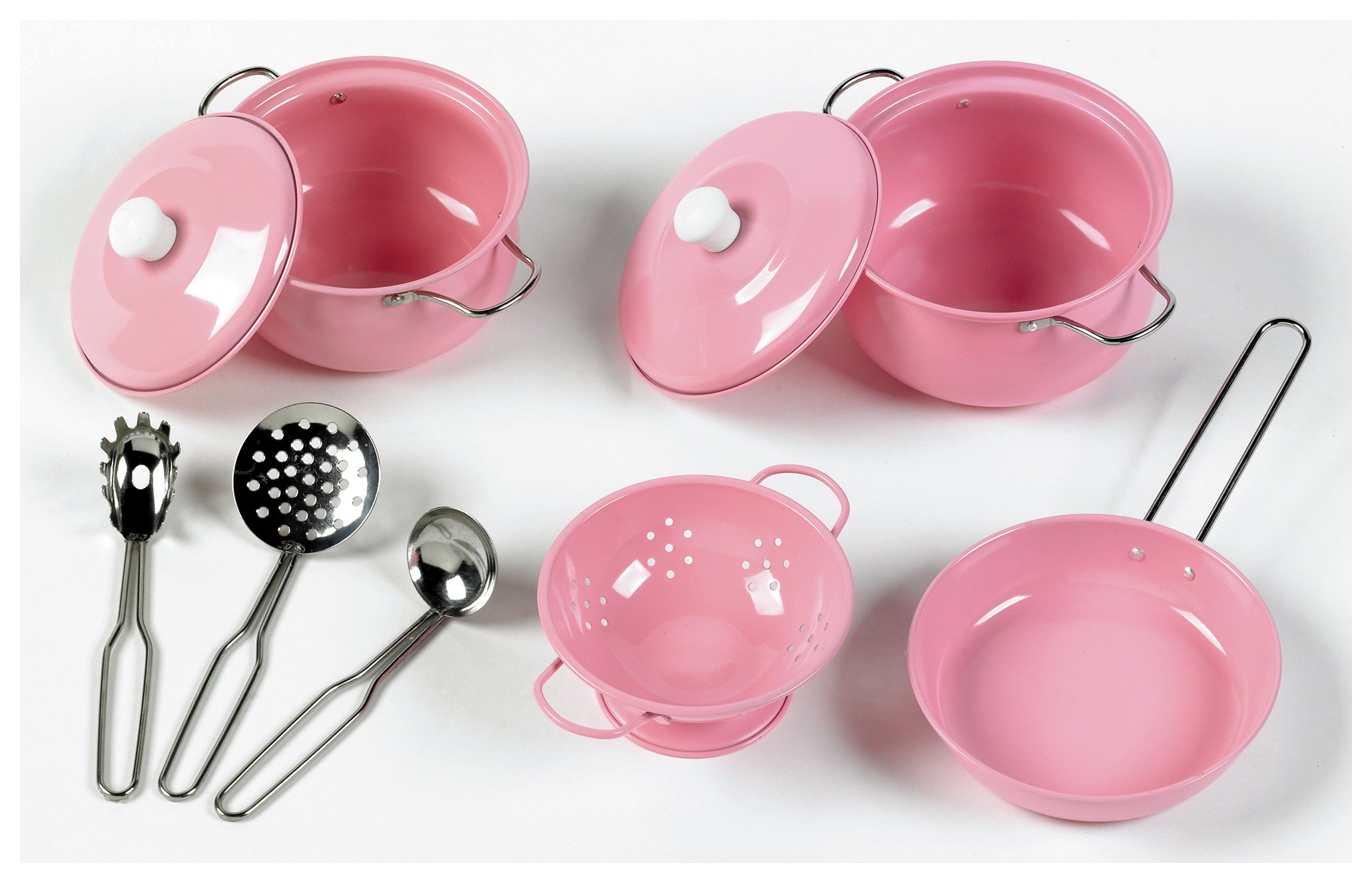 pink pots and pans set