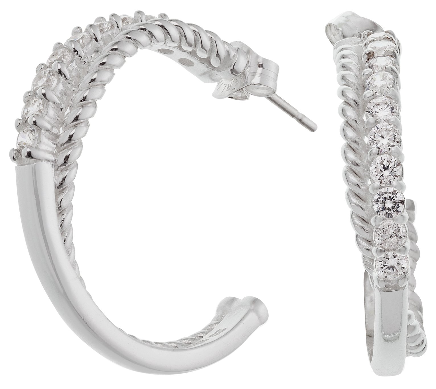 Revere Sterling Silver Cubic Zirconia Twisted Hoop Earrings review