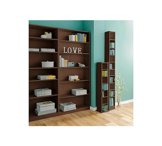 Buy HOME Maine Tall Wide Bookcase Walnut Effect at Argos.co.uk Your