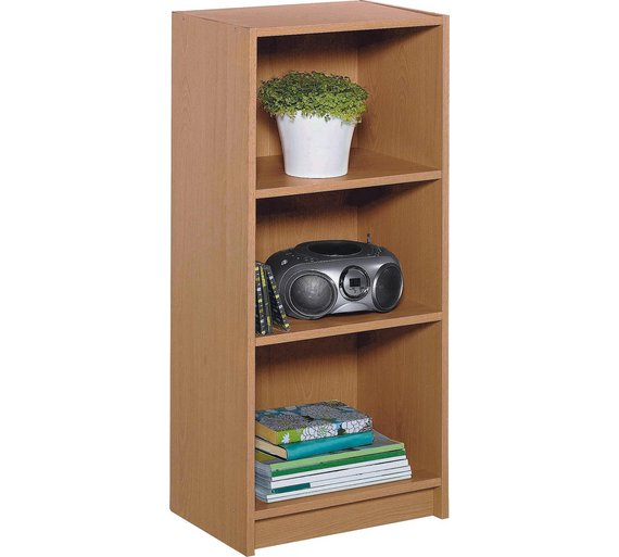 Buy HOME Maine Half Width Small Extra Deep Bookcase Oak Effect at