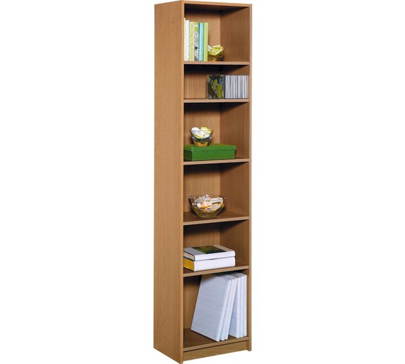 Buy HOME Maine Half Width Tall Extra Deep Bookcase Oak Effect at