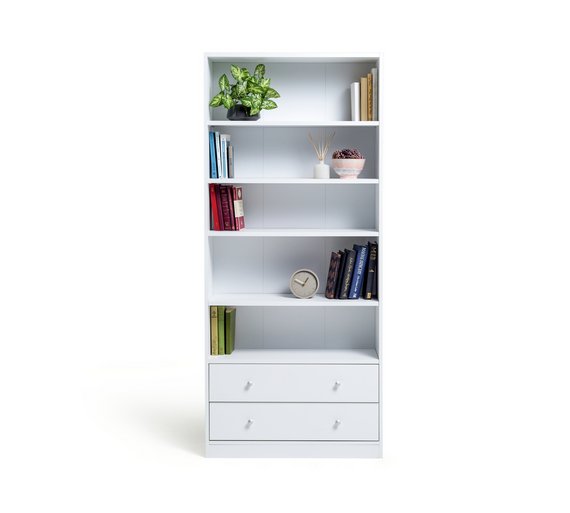 Buy HOME Maine 2 Drawer Extra Deep Bookcase White at Argos.co.uk