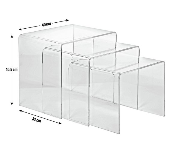 Buy Hygena Mistral Nest of 3 Tables Black Acrylic at Argos.co.uk