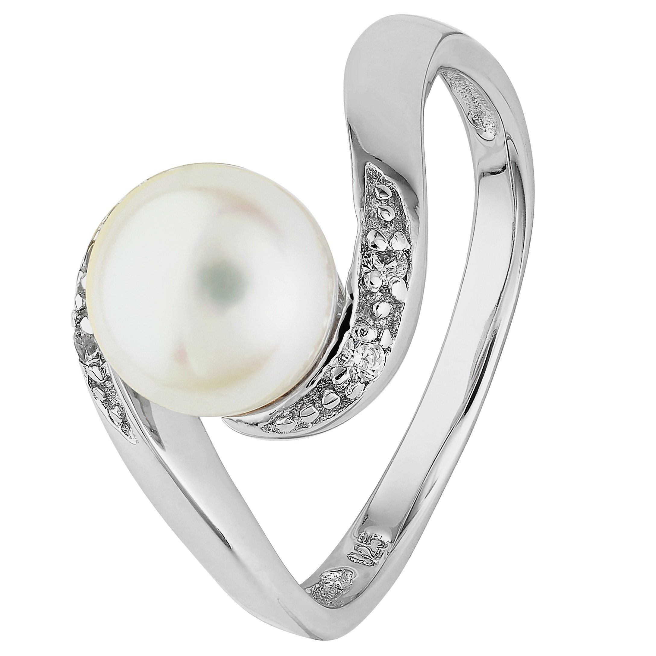 Revere Sterling Silver Freshwater Pearl & CZ Crossover Ring review