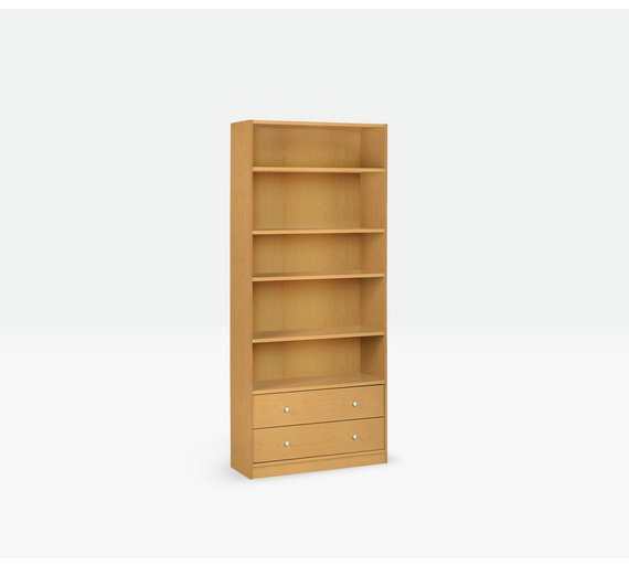 Buy HOME Maine 2 Drawer Extra Deep Bookcase Beech Effect at Argos.co