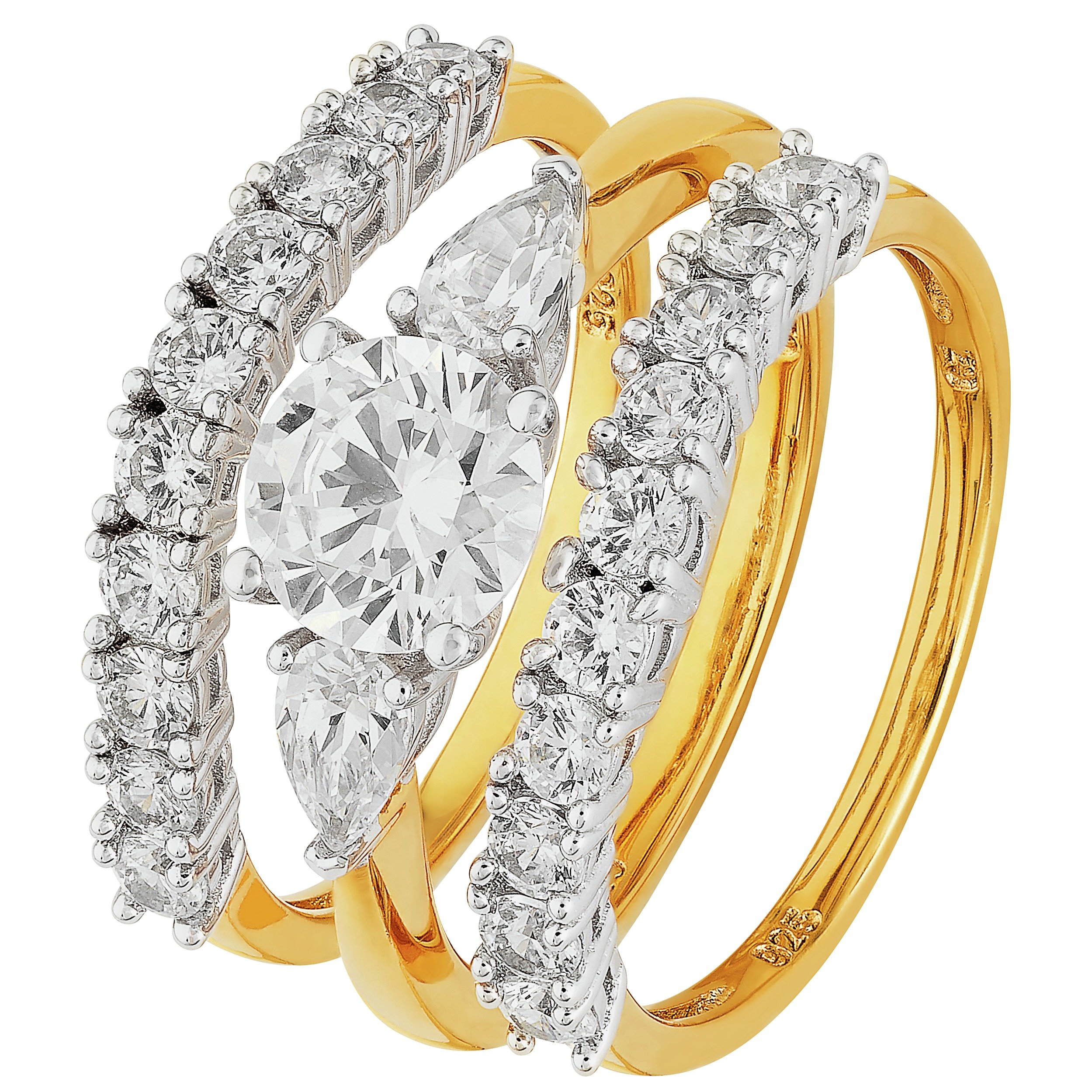 Revere 18ct Gold Plated Silver 2.50ct Look CZ Ring Set Review