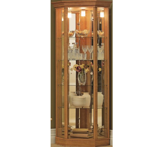 Buy HOME Corner Glass Display Dark Oak Effect at Argos.co.uk