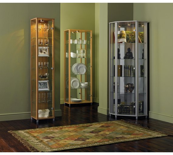 Buy HOME Double Glass Door Display Beech Effect at Argos.co
