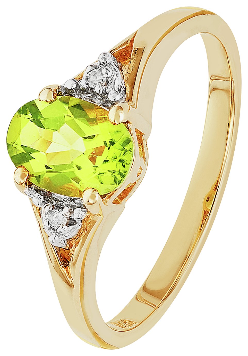 Revere 9ct Gold Peridot and Diamond Accent Oval Ring Review