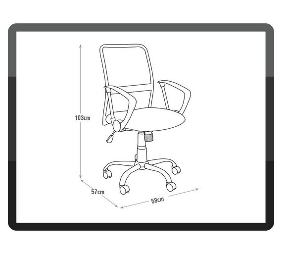 Buy Mesh Gas Lift Mid Back Adjustable Office Chair Black at Argos.co