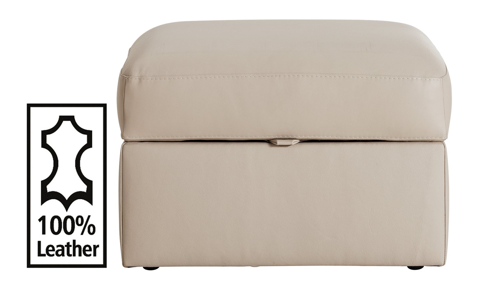 Collection - Piacenza - Leather Footstool - Taupe Review