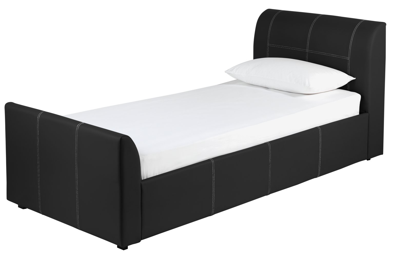 Collection - Enrique Black Ottoman - Bed Frame - Single Review