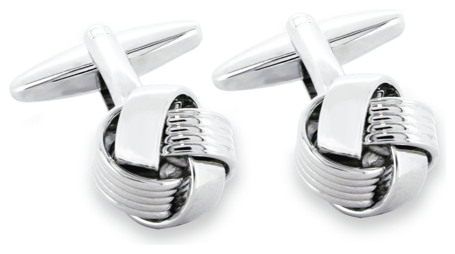 Revere Men's Silver Colour Polished Knot Cufflinks review