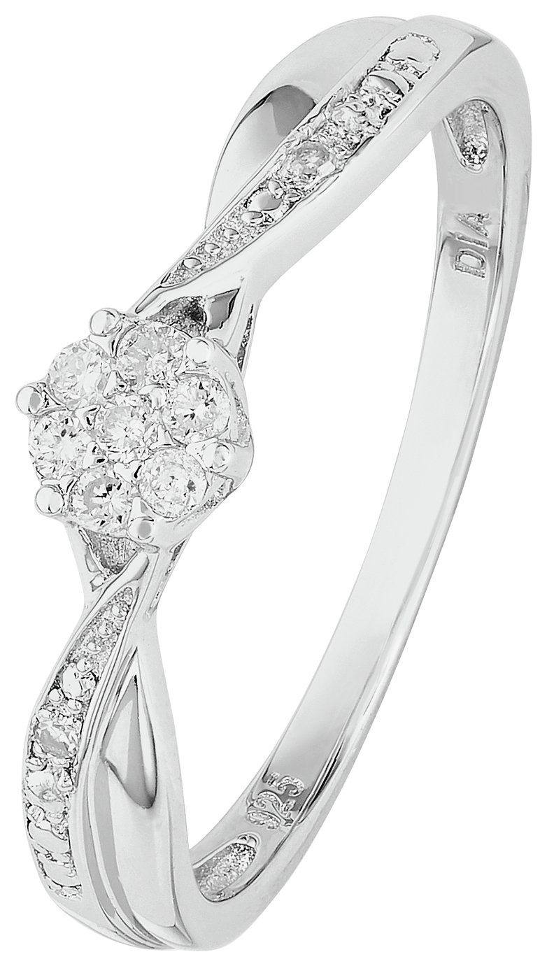 Revere Sterling Silver Diamond Accent Cluster Ring review