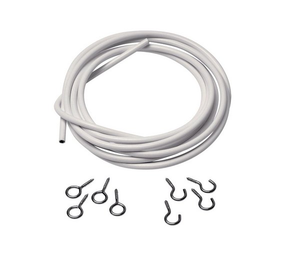 Buy HOME 5m Net Curtain and Voile Wire White at Argos.co.uk Your