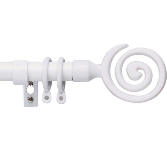 Buy HOME Extendable Metal Swirl Curtain Pole Set White at Argos.co.uk Your Online Shop for