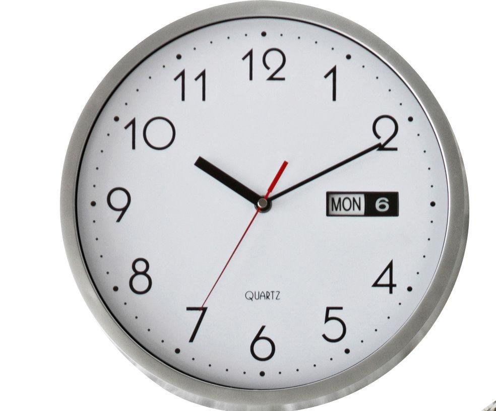 Buy HOME Silver Day and Date Wall Clock at Argos.co.uk Your Online