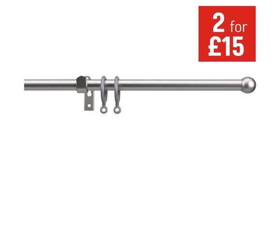 Curtains Ideas 380 cm curtain pole : Buy HOME Extendable Metal Curtain Pole Set - Silver at Argos.co.uk ...