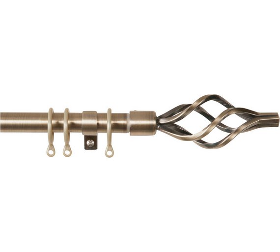 Buy HOME Extendable Metal Twist Curtain Pole Set Brass at Argos.co.uk